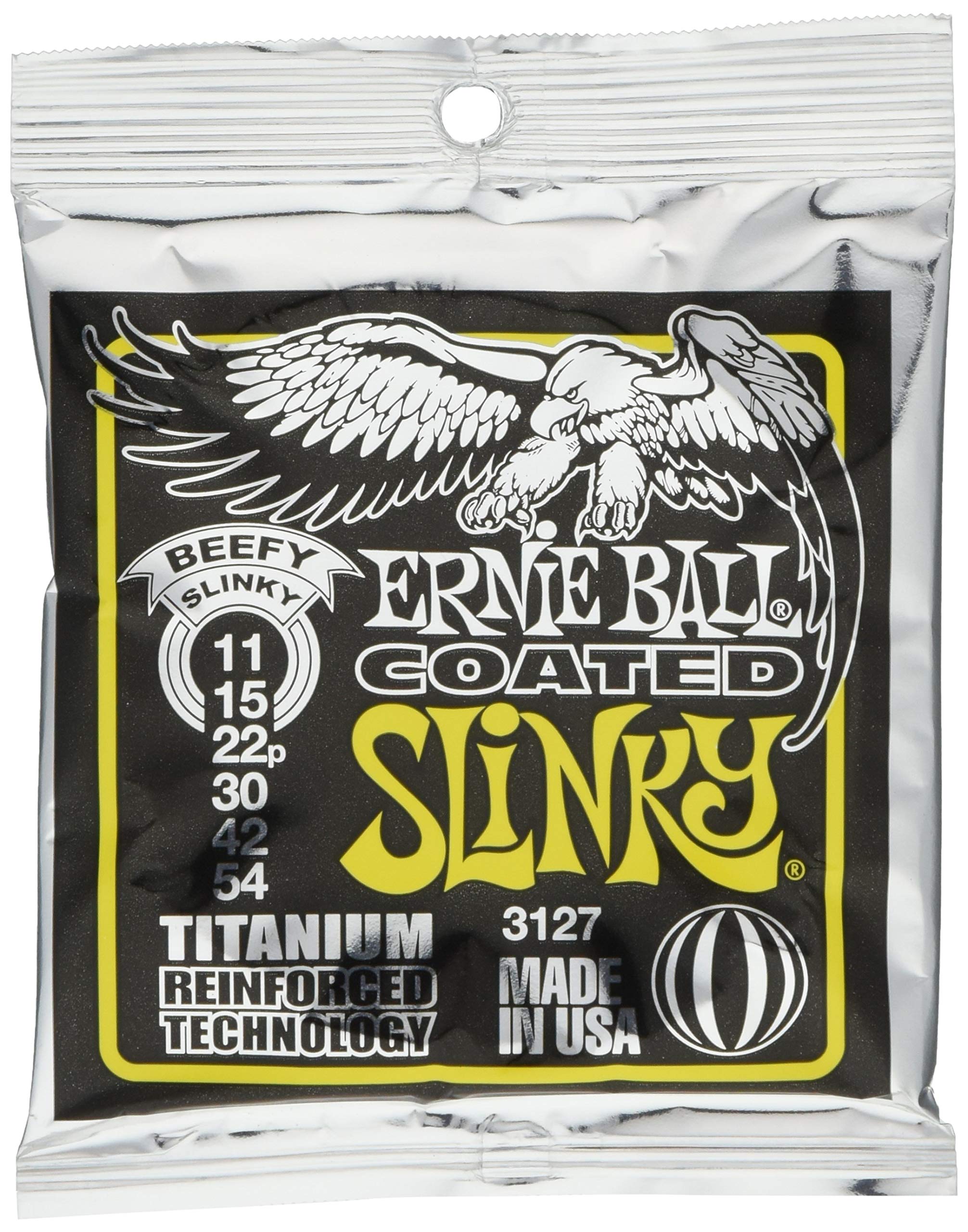 Ernie Ball Beefy Slinky Coated Titanium Rps Electric Guitar Strings 11-54 Gauge